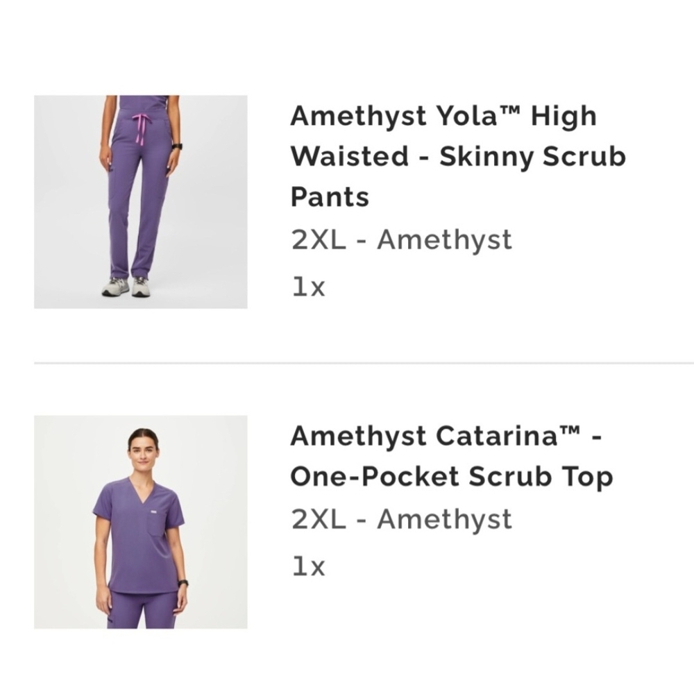 Figs Amethyst Scrub Set - Top and Pants